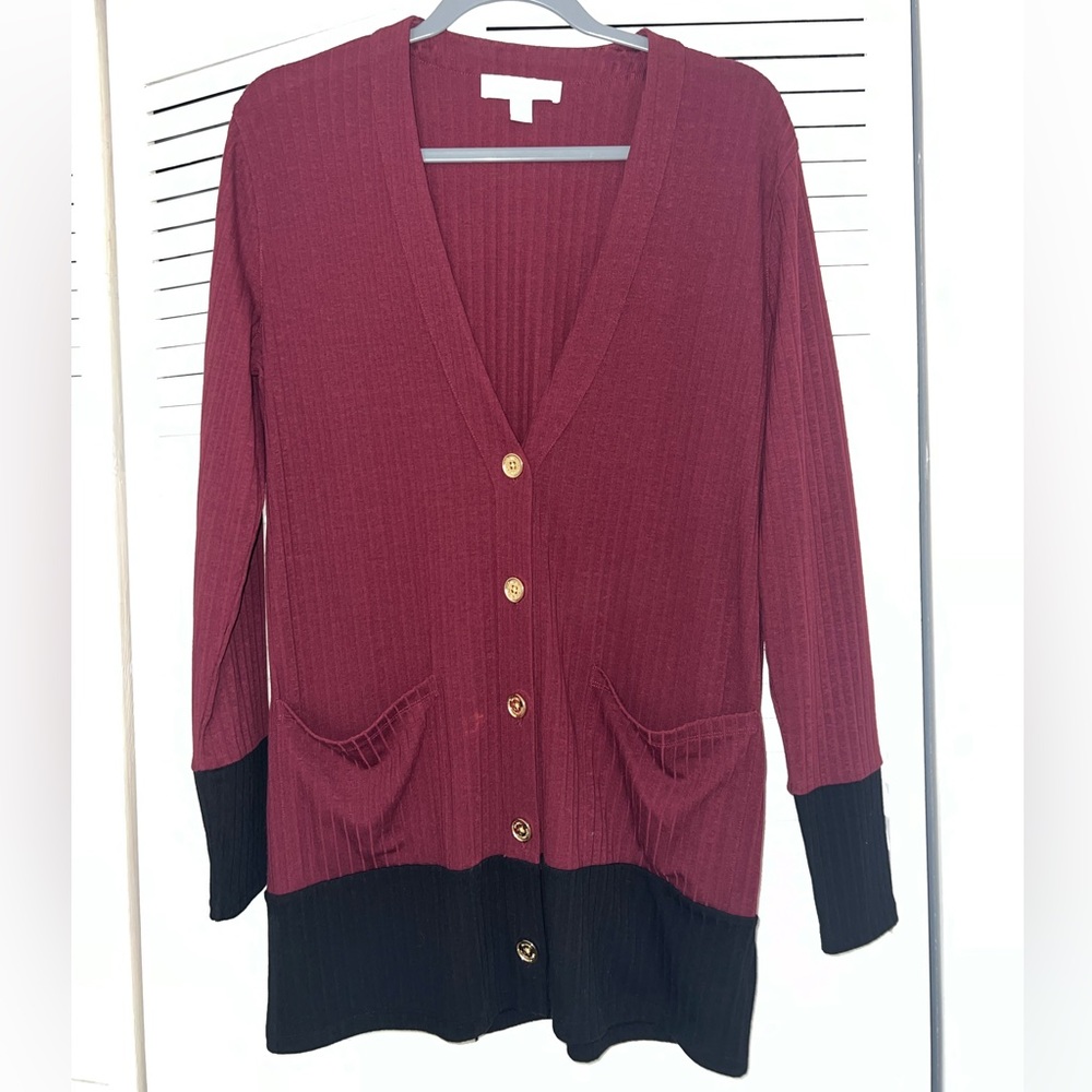 Michael Kors size M burgundy/black sweater